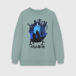Женский свитшот oversize без начеса хлопок Ходячий Замок Хаула
