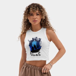 Женская укороченная майка-топ хлопок Ходячий Замок Хаула - фото 2
