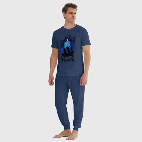 Мужская пижама хлопок Ходячий Замок Хаула, цвет темно-синий - фото 5