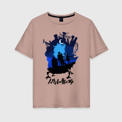 Женская футболка хлопок Oversize Ходячий Замок Хаула