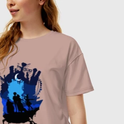 Женская футболка хлопок Oversize Ходячий Замок Хаула - фото 2