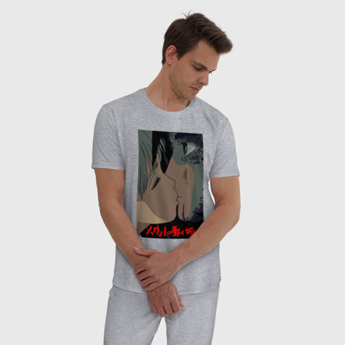 Мужская пижама хлопок HowlSophie, цвет меланж - фото 3