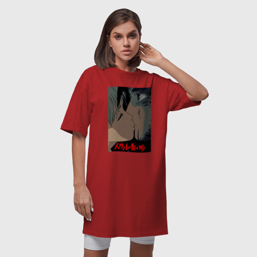 Платье-футболка хлопок HowlSophie, цвет красный - фото 5