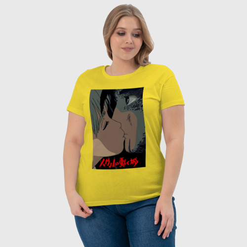 Женская футболка хлопок HowlSophie, цвет желтый - фото 6