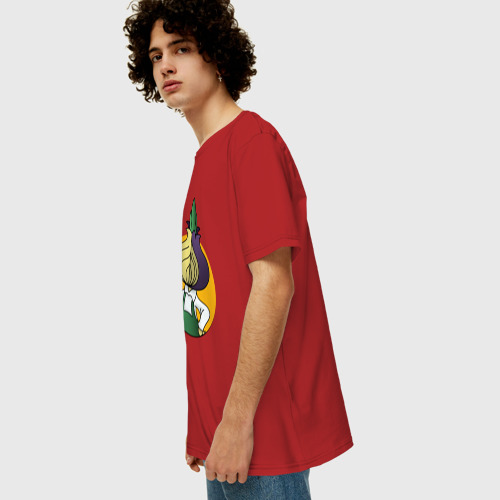 Мужская футболка хлопок Oversize Чиполлино Tor, цвет красный - фото 5