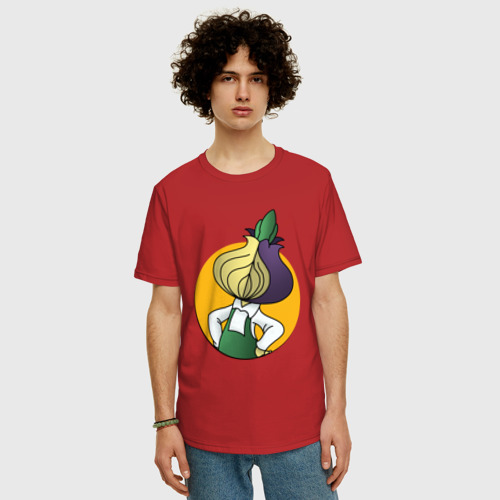 Мужская футболка хлопок Oversize Чиполлино Tor, цвет красный - фото 3