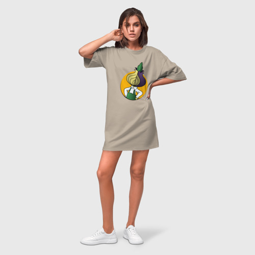 Платье-футболка хлопок Чиполлино Tor, цвет миндальный - фото 3
