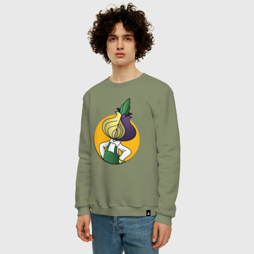 Мужской свитшот хлопок Чиполлино Tor, цвет авокадо - фото 3