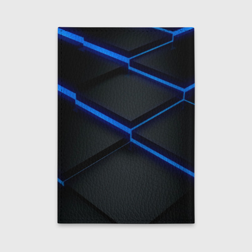 Обложка для автодокументов 3d неоновый черный принт плиты, цвет черный - фото 2