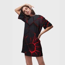 Платье-футболка 3D Адские 3D плиты 3Д геометрия плиты - фото 2