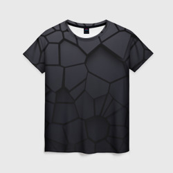 Женская футболка 3D Карбоновые 3D плиты | 3Д плиты геометрия