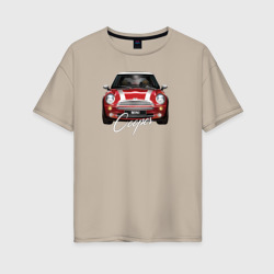 Женская футболка хлопок Oversize Авто Mini Cooper