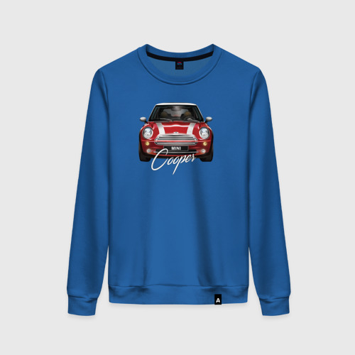 Женский свитшот хлопок Авто Mini Cooper, цвет синий