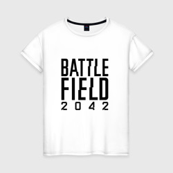 Женская футболка хлопок Battlefield 2042 логотип