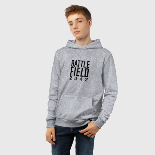 Детская толстовка хлопок Battlefield 2042 логотип, цвет меланж - фото 6