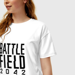 Женская футболка хлопок Oversize Battlefield 2042 логотип - фото 2