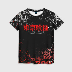 Женская футболка 3D Tokyo ghoul минус 7 Токийский гуль 1000-7