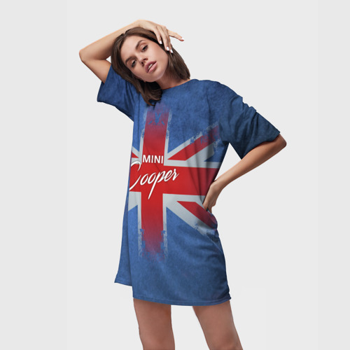Платье-футболка 3D Mini Cooper Великобритания, цвет 3D печать - фото 3