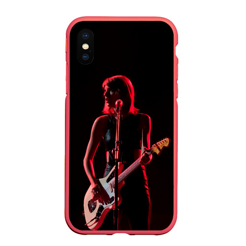 Чехол для iPhone XS Max матовый Тейлор на концерте, цвет красный