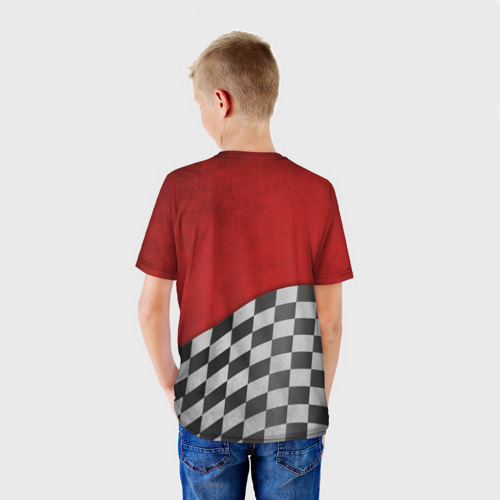 Детская футболка 3D с принтом Финиш Cooper, вид сзади #2