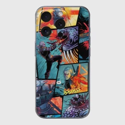 Чехол для iPhone 15 Pro Max силиконовый с защитой камеры Ведьмак The Witcher комикс
