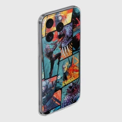 Чехол для iPhone 15 Pro Max силиконовый с защитой камеры Ведьмак The Witcher комикс - фото 2