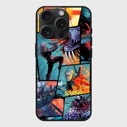 Чехол силиконовый для Apple iPhone 15 Pro матовый Ведьмак The Witcher комикс