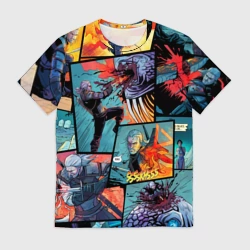 Мужская футболка 3D Ведьмак The Witcher комикс