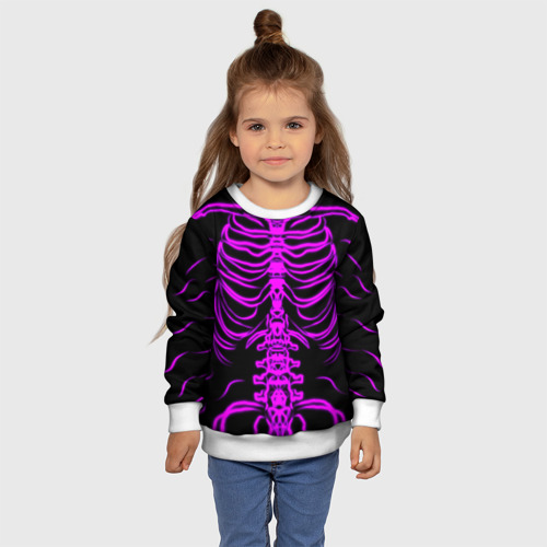 Детский свитшот 3D Розовые кости, цвет 3D печать - фото 7
