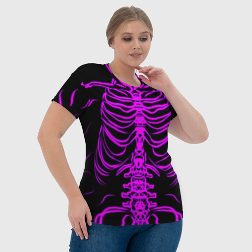 Женская футболка 3D Розовые кости, цвет 3D печать - фото 6