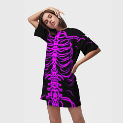 Платье-футболка 3D Розовые кости - фото 2