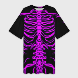 Платье-футболка 3D Розовые кости