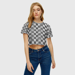 Женская футболка Crop-top 3D Шахматные фигуры - фото 2