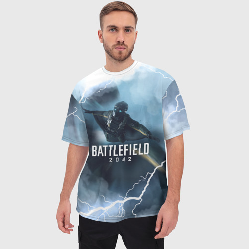 Мужская футболка oversize 3D Wingsuit Battlefield 2042, цвет 3D печать - фото 3