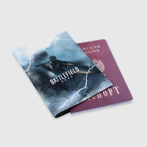 Обложка для паспорта матовая кожа Wingsuit Battlefield 2042, цвет черный - фото 3