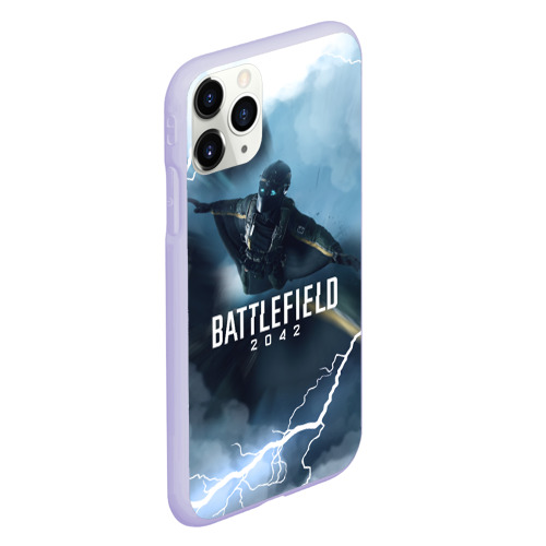 Чехол для iPhone 11 Pro матовый Wingsuit Battlefield 2042, цвет светло-сиреневый - фото 3