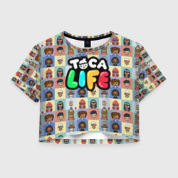 Женская футболка Crop-top 3D Toca Boca characters Тока бока персонажи