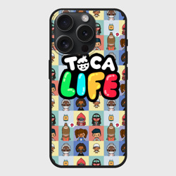 Чехол силиконовый для Apple iPhone 15 Pro матовый Toca Boca characters Тока бока персонажи