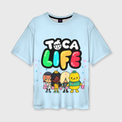 Женская футболка oversize 3D Toca Boca Тока бока праздник