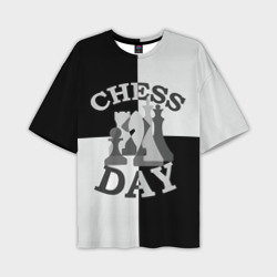 Мужская футболка oversize 3D Шахматный День