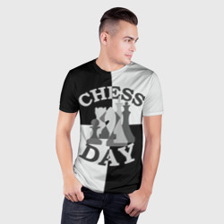 Мужская футболка 3D Slim Шахматный День - фото 2