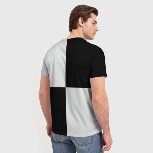 Мужская футболка 3D с принтом Шахматный День, вид сзади #2