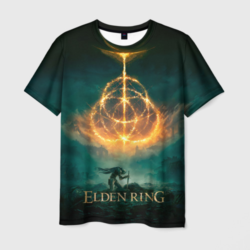 Мужская футболка с принтом Elden Ring Game Art, вид спереди №1
