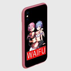 Чехол для iPhone XS Max матовый Рем и рам вайфу Re Zero ahegao - фото 2