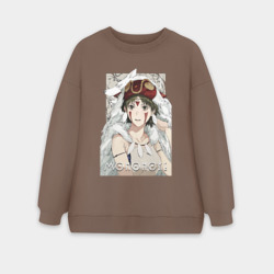 Женский свитшот oversize без начеса хлопок Princеss Mononoke