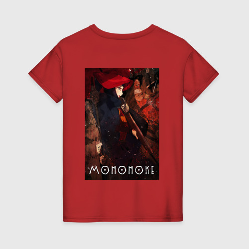 Женская футболка хлопок Мононоке, цвет красный - фото 2