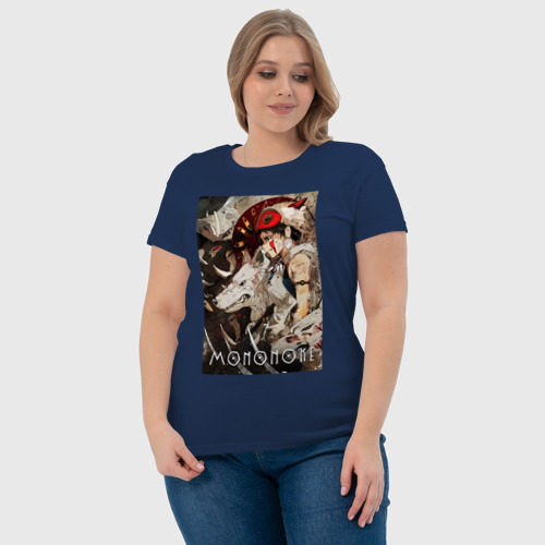 Женская футболка хлопок с принтом Мононоке, фото #4