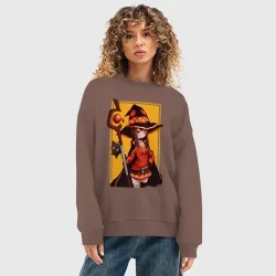 Женский свитшот oversize без начеса хлопок Коносуба - Мегумин  - фото 2