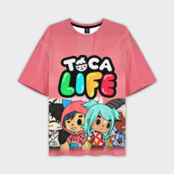 Мужская футболка oversize 3D Toca Boca Тока бока персонажи игры