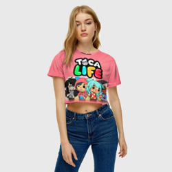 Женская футболка Crop-top 3D Toca Boca | Тока бока персонажи игры - фото 2